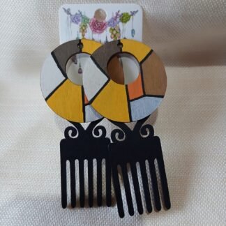 Golden Mosaic Comb earrings
